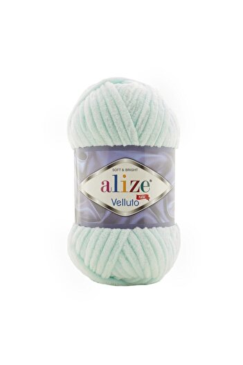 Alize 15 Water Green Velluto Velvet Πλεκτό στο χέρι - 5 Τεμάχια, 100gr, 68 Μέτρα
