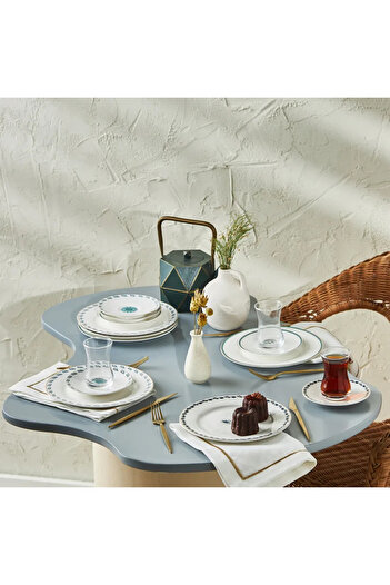 Karaca Iznik, 18 Piece Porcelain Serveware Set for 6 People, 19cm, White Multi