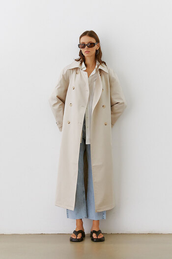 urban focus Oversize Kruvaze Trenchcoat
