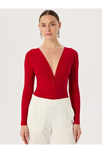 RİVUS Twist Detailed Snap Body - Red