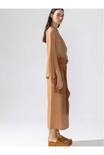 RİVUS Anvelop Rahat Kesim Elbise - Camel