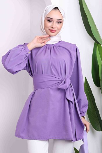 İmajButik Μωβ χιτώνας με λεπτομέρεια ώμου
