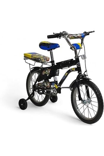 ALBADER Rambo Freestyle Kids Bike with Two Flashing Training Wheels & 2 Seats, 16-Inch Kids Bike