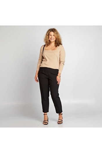 KIABI High-waisted cigarette trousers black
