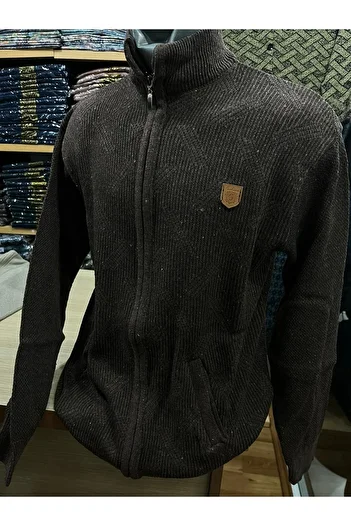 TCR Men's Knitwear Zippered Pocket Patterned Cardigan