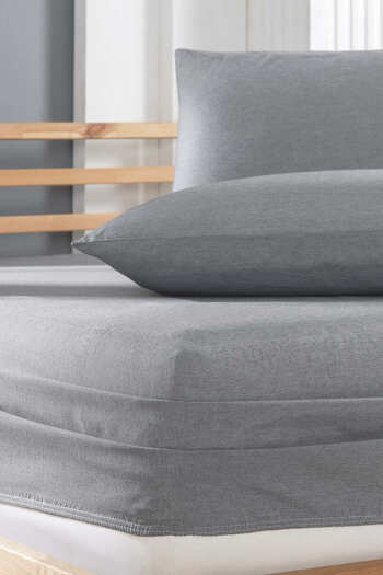 INTER Z King Size Ranforce 57 Wire Elastic Sheet Set 180X200 (Including 2 Pillowcases)