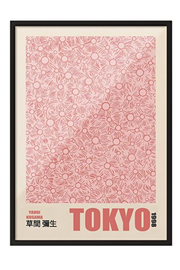 Postifull Black Framed Painting, Poster and Frame Kit, Yayoi Kusama - Tokyo Comfort Series No:108719