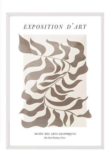 Postifull White Frame Painting, Poster and Frame Set, Exposition D'Art Graphique Comfort Series No:108582