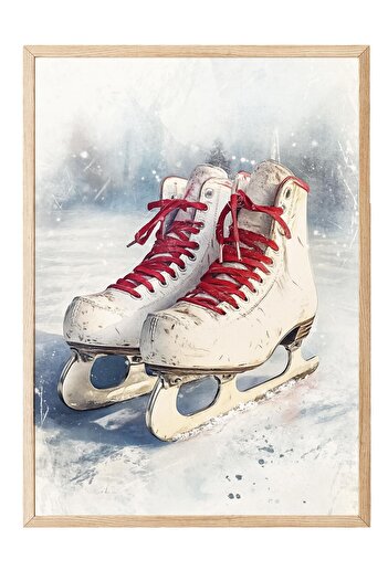 Postifull Wooden Framed Painting, Poster and Frame Set, New Year Comfort Series No:108776