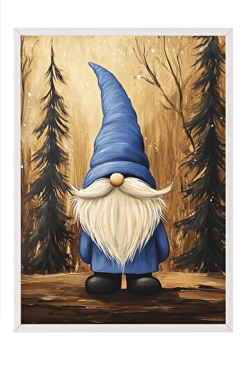 Postifull White Framed Painting, Artistic Design Wall Painting, New Year's Comfort Series No:108764