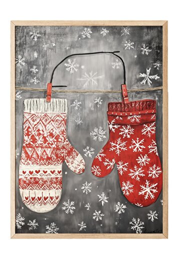 Postifull Wooden Framed Painting, Poster and Frame Set, New Year Comfort Series No:108766
