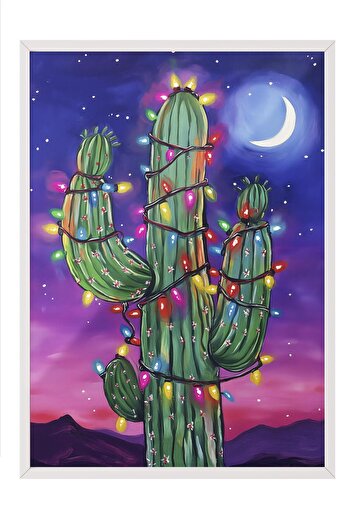 Postifull White Framed Painting, Artistic Design Wall Painting, New Year's Comfort Series No:108765
