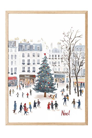 Postifull Wooden Framed Painting, Poster and Frame Set, New Year Comfort Series No:108762