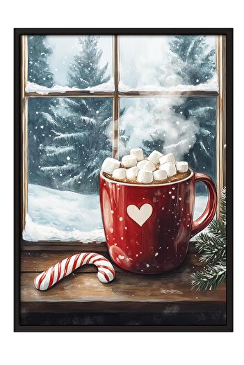 Postifull Black Framed Painting, Poster and Frame Set, New Year Comfort Series No:108737