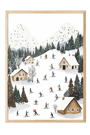 Postifull Wooden Framed Painting, Poster and Frame Set, New Year Comfort Series No:108789