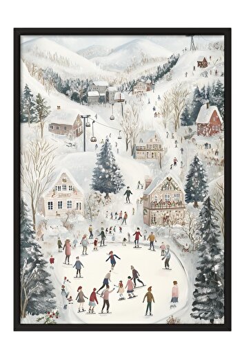 Postifull Black Framed Painting, Poster and Frame Set, New Year Comfort Series No:108772