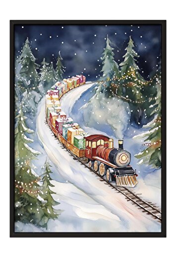Postifull Black Framed Painting, Poster and Frame Set, New Year Comfort Series No:108771