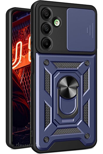m.tk moveteck Samsung Galaxy A16 Case with Camera Protection Sliding Ring Stand Armor Military Tank Skid Cover