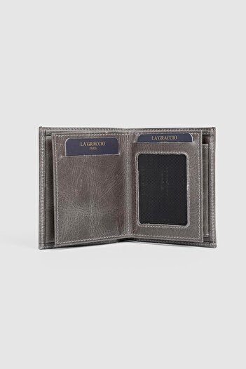 La La'Graccio Paris La'Graccio Paris Чоловічий гаманець з натуральної шкіри Crazy Grey