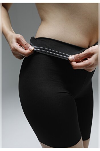 MİSTİRİK Anoky Model Laser Cut Black Sports Shorts - Trackless Training Shorts