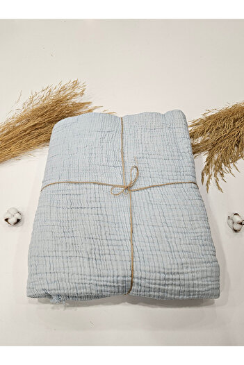 Gidia Baby Blue 4 Layer Double Sided Double Muslin Blanket 100% Cotton 230X240 cm