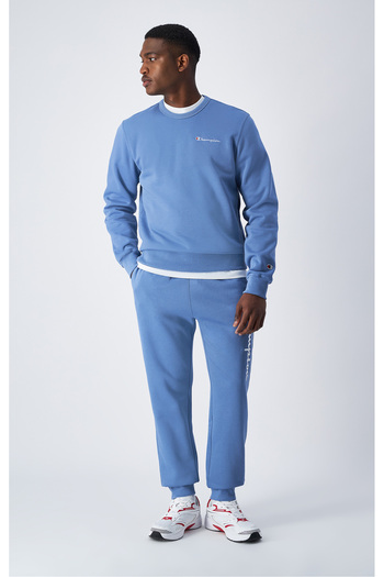 Champion Script Shop Crewneck Sweatshirt Mavi Erkek Sweatshirt-220259-BS099