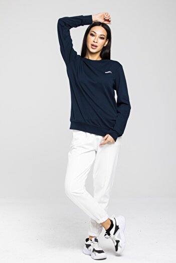 Superlife Süperlife Bisiklet Yaka Uzun Kollu Dar Kalıp İnce Sweatshirt SPR21K18