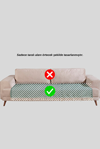 Miracolo Home Yeşil Pamuklu Koltuk Örtüsü 115x200 Önden Saçaklı Çizgili Desenli