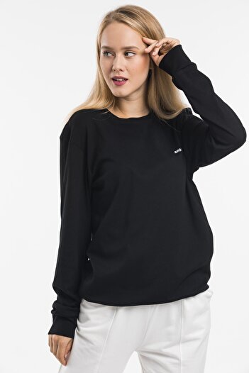 Superlife Süperlife Bisiklet Yaka Uzun Kollu Dar Kalıp İnce Sweatshirt SPR21K18