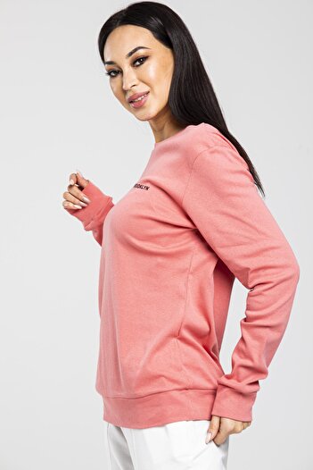 Superlife Süperlife Bisiklet Yaka Uzun Kollu Dar Kalıp İnce Sweatshirt SPR21K18