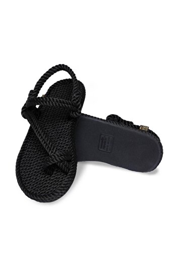 Nomadic Republic Hawaii Rubber Sole Women's Rope Sandals Black