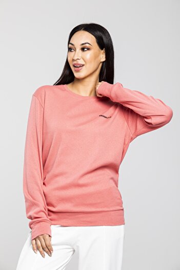 Superlife Süperlife Bisiklet Yaka Uzun Kollu Dar Kalıp İnce Sweatshirt SPR21K18