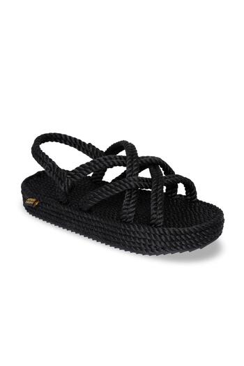 Nomadic Republic Black Bodrum Platform Women's Sandals - Rope