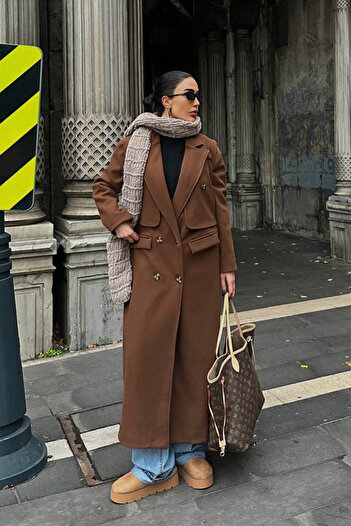 Ortaya Çık Brown Premium Vest Cashew Coat