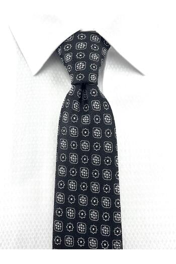 PİERRONİ Black and White Patterned Handkerchief Tie P0396