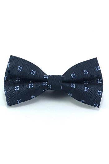 PİERRONİ Navy Blue Patterned Bow Tie