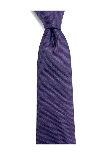 PİERRONİ Navy Blue Plum Patterned Slim Tie