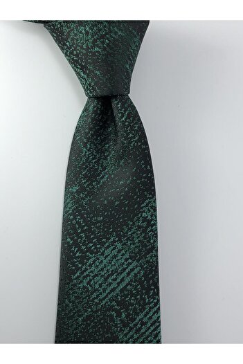 PİERRONİ Black Green Shadow Pattern Handkerchief Tie