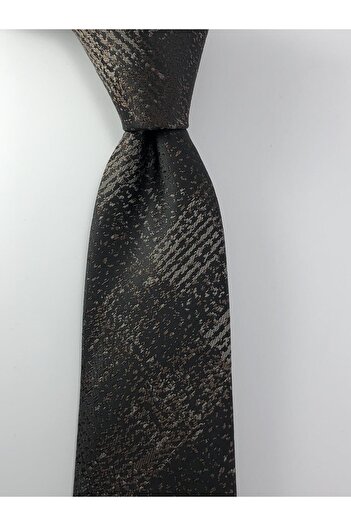 PİERRONİ Black Brown Shadow Pattern Handkerchief Tie