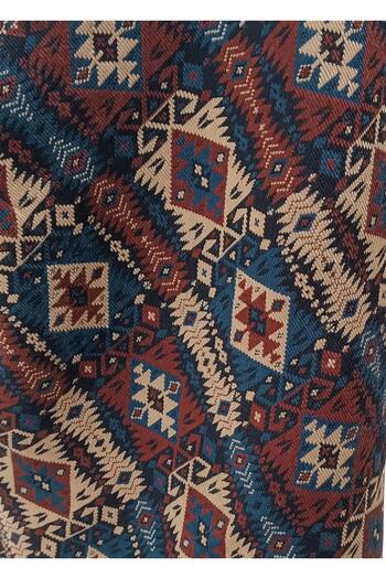 Uludağ Triko Women's Main Soft Textured Ethnic Patterned Rug Thick Shoulder Shawl Scarf