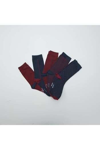 KIABI Long knit socks - Pack of 5 pairs BLUE