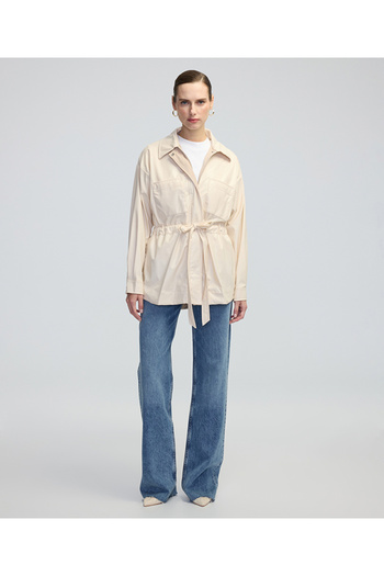 MISS IPEKYOL Leather Look Shirt Jacket