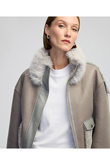 İpekyol Faux Fur Mix Coat