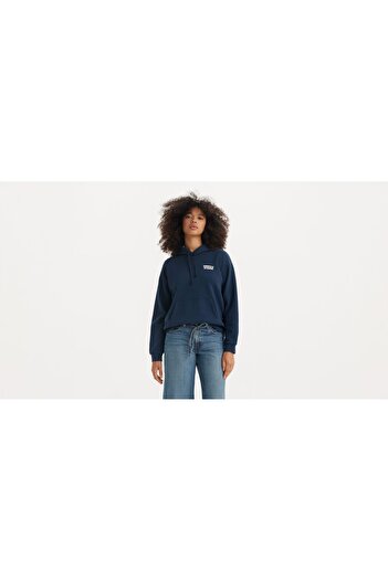 Levi's Emme Pa 001U6-0003 Μπλε γραφικό φούτερ με κουκούλα καθημερινής χρήσης