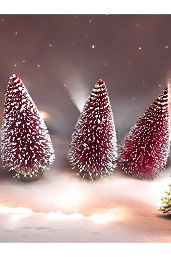 Yenigeldi 3 Pieces Snowy Shimmer Christmas Tree, Christmas Ornament T12
