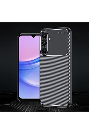 Fibaks Samsung Galaxy A16 Case with Camera Protrusion Carbon Fiber Pattern Does Not Lose Color Protective Cover Case