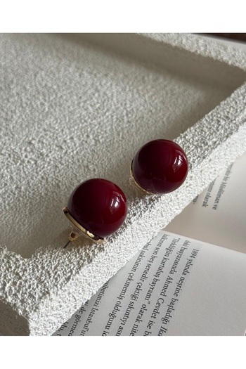 Rossetto Atelier Burgundy Big Ball Earrings