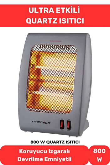 Lidyacottone Ultra Etkili 800W Quartz Isıtıcı Sessiz Masa Üstü Koruyucu Izgaralı Devrilme Emniyeti 2 Kademeli