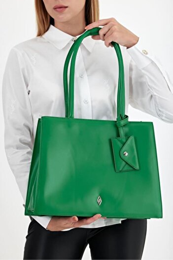 Aron Atelier Abella Grass Green Women's Briefcase Laptop and Casual Shoulder Bag