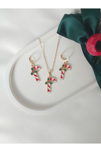 Alexis Carrel New Year Christmas Themed Necklace and Earring Set